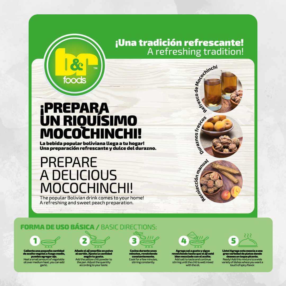 B&R Foods™ Pepas de Mocochinchi / Ball Whole Dry Peach, 8 oz. (227 g.) Doy Pack