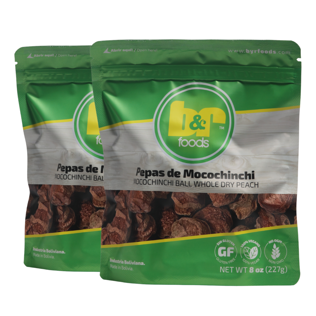 B&R Foods™ Pepas de Mocochinchi / Ball Whole Dry Peach, 8 oz. (227 g.) Doy Pack
