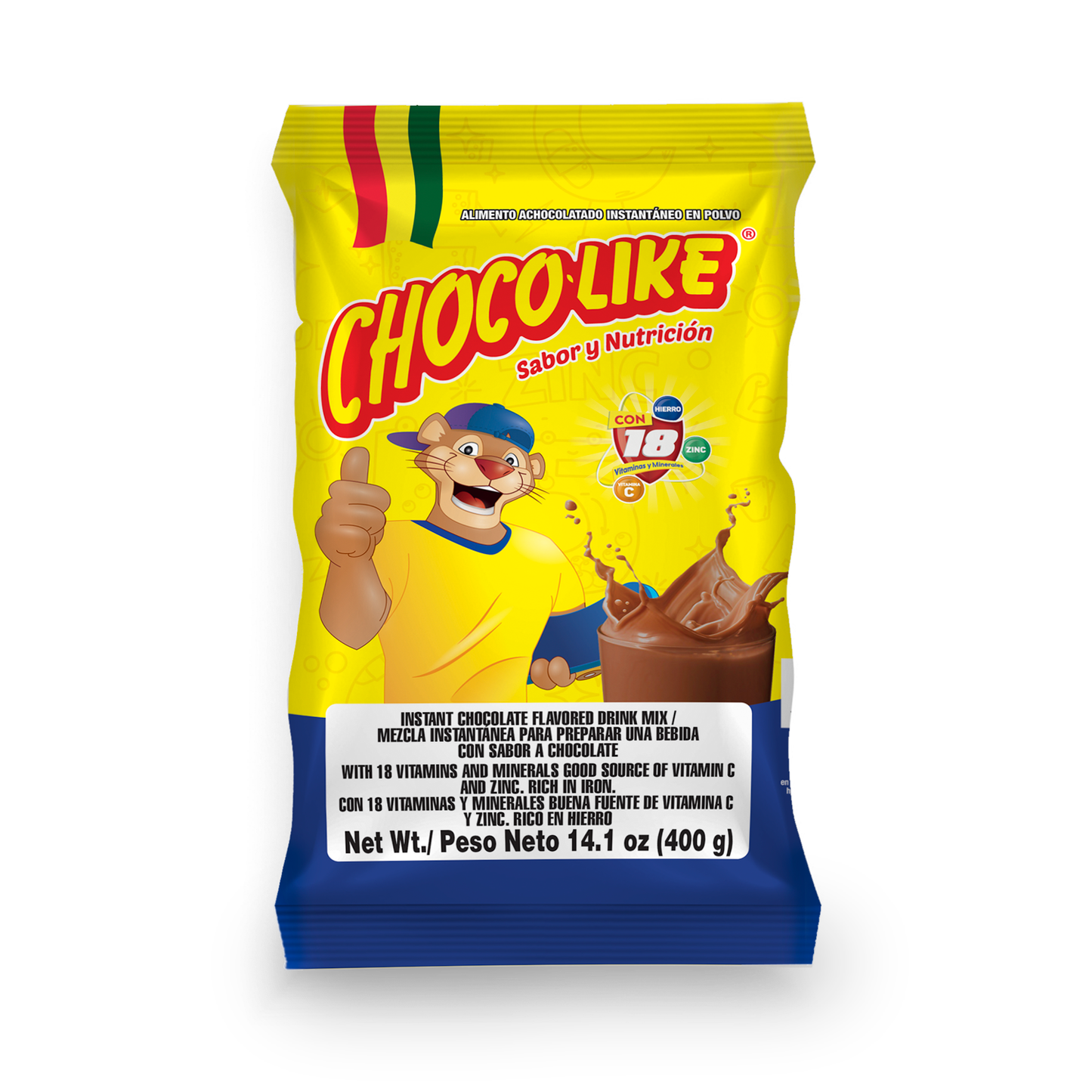 CHOCO-LIKE™ Instant Chocolate Drink Mix Powder, 14.1 oz. (400 g.) Pillow Pack