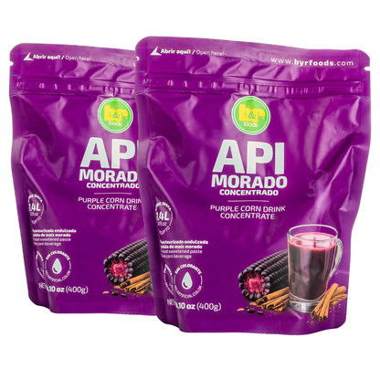 B&R Foods™ Api Morado – Authentic Bolivian Purple Corn Drink Concentrate | Traditional Andean Chicha Morada-Style Beverage with Cinnamon & Clove | Hot or Cold | Makes 1.4L | Vegan, Gluten-Free, 14.10 oz. (400 g.) Doy Pack
