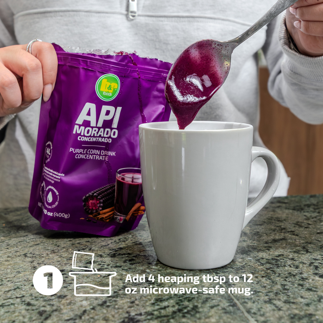 B&R Foods™ Api Morado – Authentic Bolivian Purple Corn Drink Concentrate | Traditional Andean Chicha Morada-Style Beverage with Cinnamon & Clove | Hot or Cold | Makes 1.4L | Vegan, Gluten-Free, 14.10 oz (400g)