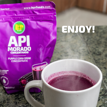 B&R Foods™ Api Morado – Authentic Bolivian Purple Corn Drink Concentrate | Traditional Andean Chicha Morada-Style Beverage with Cinnamon & Clove | Hot or Cold | Makes 1.4L | Vegan, Gluten-Free, 14.10 oz (400g)