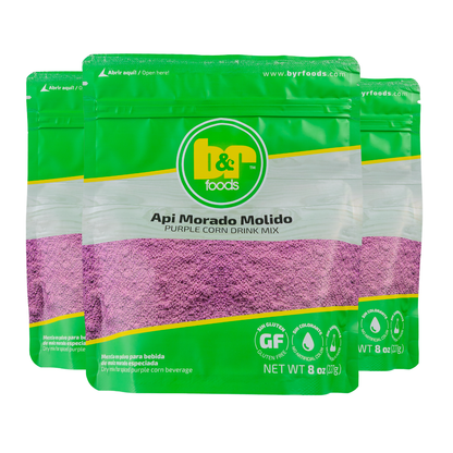 B&R Foods™️ Api Morado Molido – Powdered Purple Corn Drink Mix | Authentic Bolivian Spiced Beverage with Cinnamon & Cloves | Gluten Free | 8 oz. (227 g.) Doy Pack