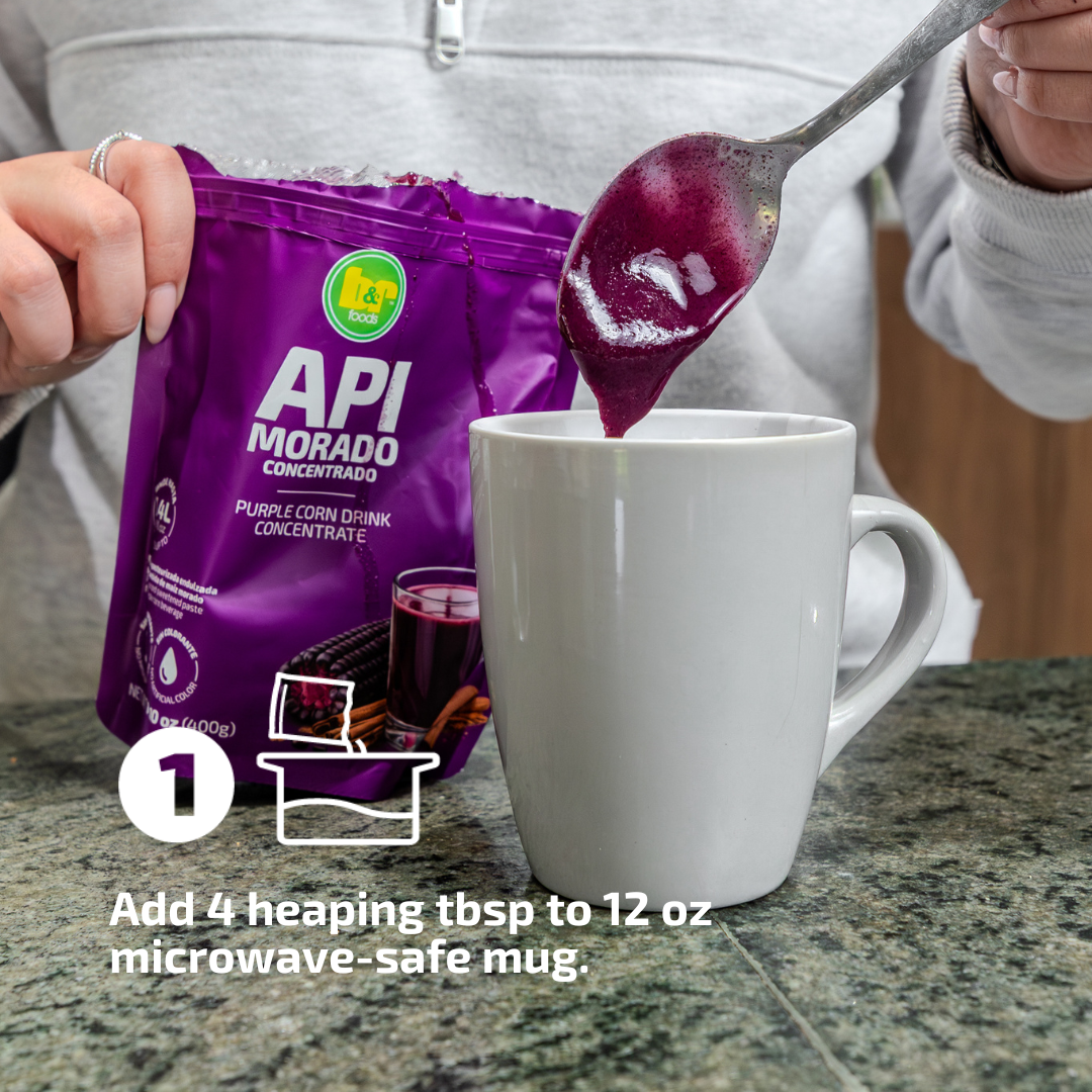 B&R Foods™ Api Morado – Authentic Bolivian Purple Corn Drink Concentrate | Traditional Andean Chicha Morada-Style Beverage with Cinnamon & Clove | Hot or Cold | Makes 1.4L | Vegan, Gluten-Free, 14.10 oz. (400 g.) Doy Pack