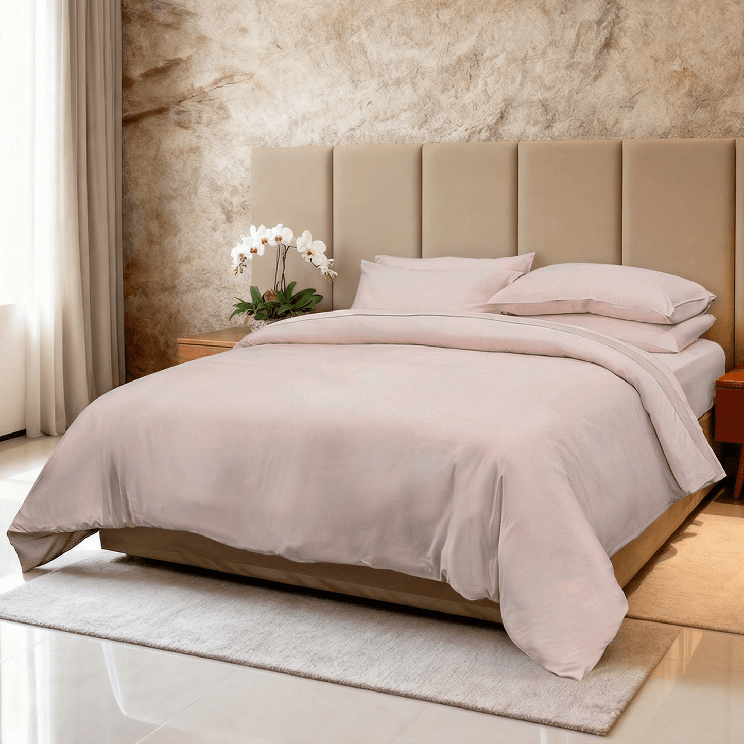 Spring by Rosse™ Bamboo Duvet Cover Set | 300 TC Sateen Luxury Silky Bedding | 100% Rayon from Bamboo Naturally Cooling Soft Comforter Cover | Fabric Bag