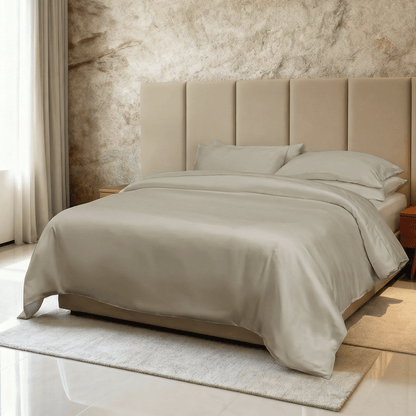 Spring by Rosse™ Bamboo Duvet Cover Set | 300 TC Sateen Luxury Silky Bedding | 100% Rayon from Bamboo Naturally Cooling Soft Comforter Cover | Fabric Bag