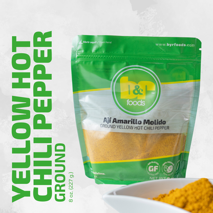 B&R Foods™ Ají Amarillo Molido / Ground Yellow Hot Chili Pepper, 8 oz. (227 g.) Doy Pack