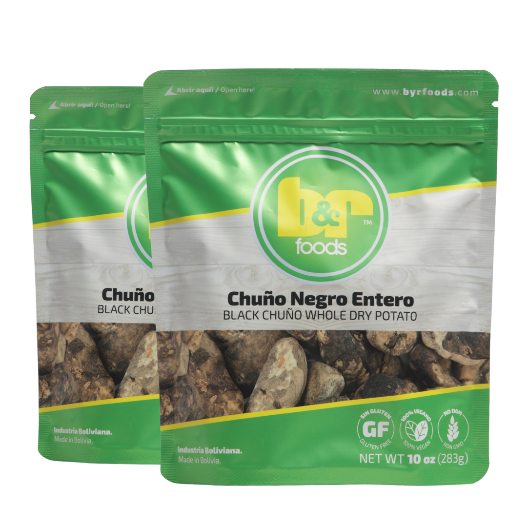 B&R Foods™ Chuño Negro Entero / Black Chuño Whole Dry Potato, 10 oz. (283 g.) Doy Pack