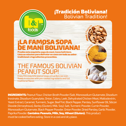 B&R Foods™ Sopa de Maní/Dehydrated Peanut Soup Mix, 4.5 oz. (130 g.) Doy Pack