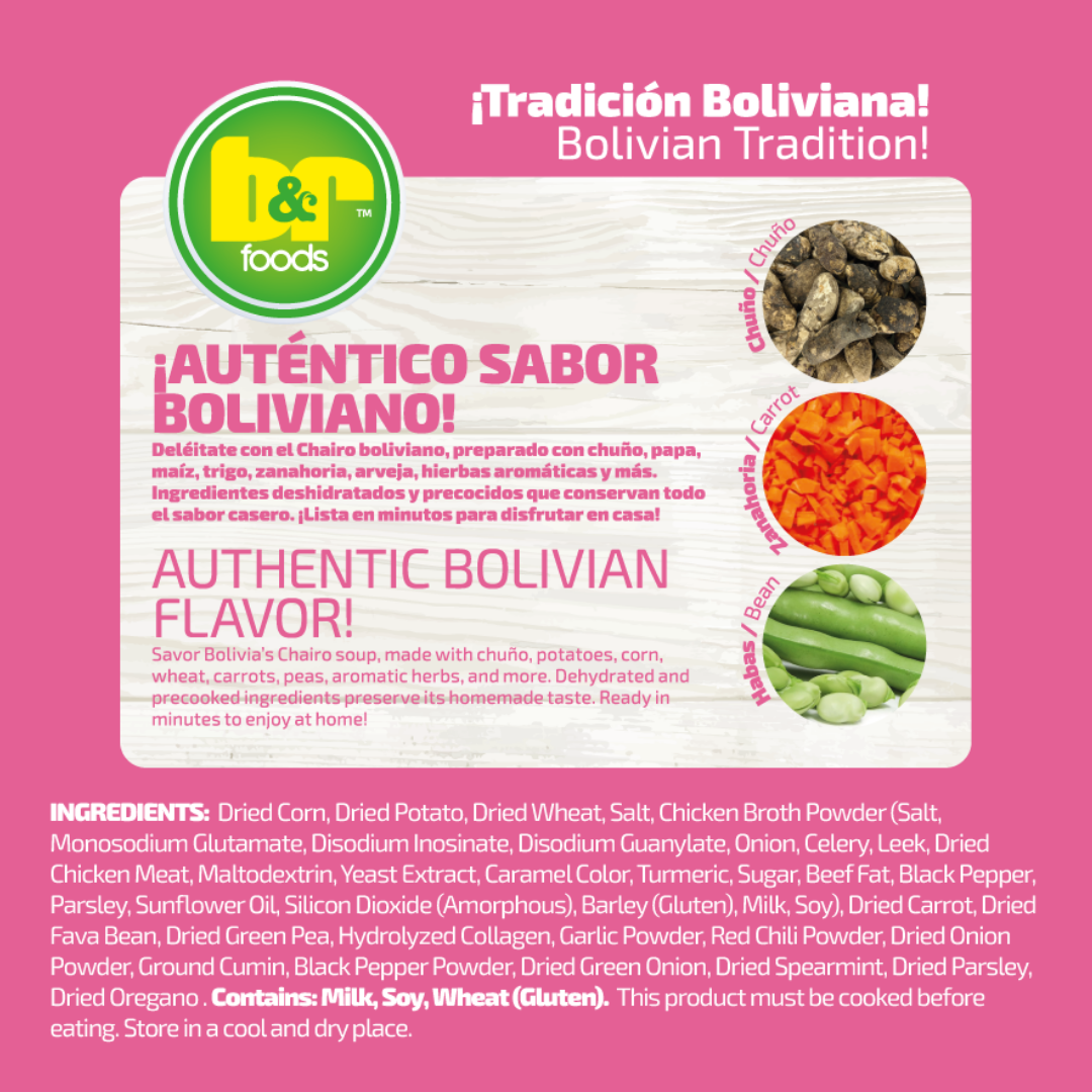 B&R Foods™ Sopa de Chairo/Dehydrated Andean Chairo Soup Mix, 8 oz. (226 g.) Doy Pack
