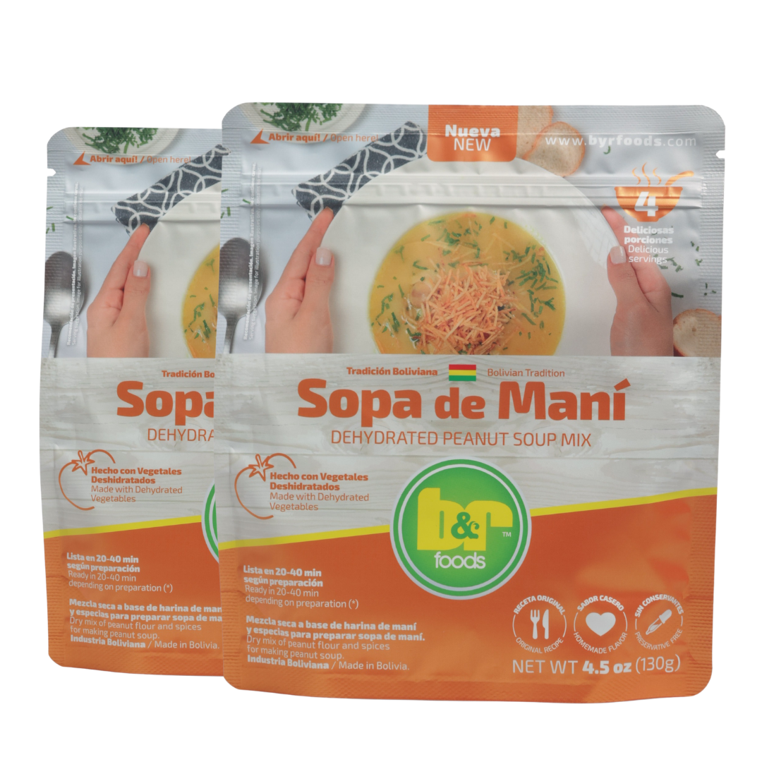 B&R Foods™ Sopa de Maní/Dehydrated Peanut Soup Mix, 4.5 oz. (130 g.) Doy Pack