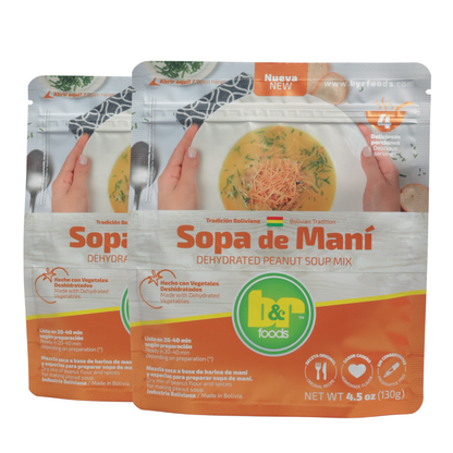 B&R Foods™ Sopa de Maní/Dehydrated Peanut Soup Mix, 4.5 oz. (130 g.) Doy Pack