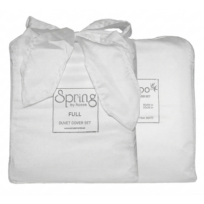 Spring by Rosse™ Bamboo Duvet Cover Set | 100% Rayon from Bamboo 300 Thread Count Sateen | 3 Piece Bedding | Oeko-Tex Certified