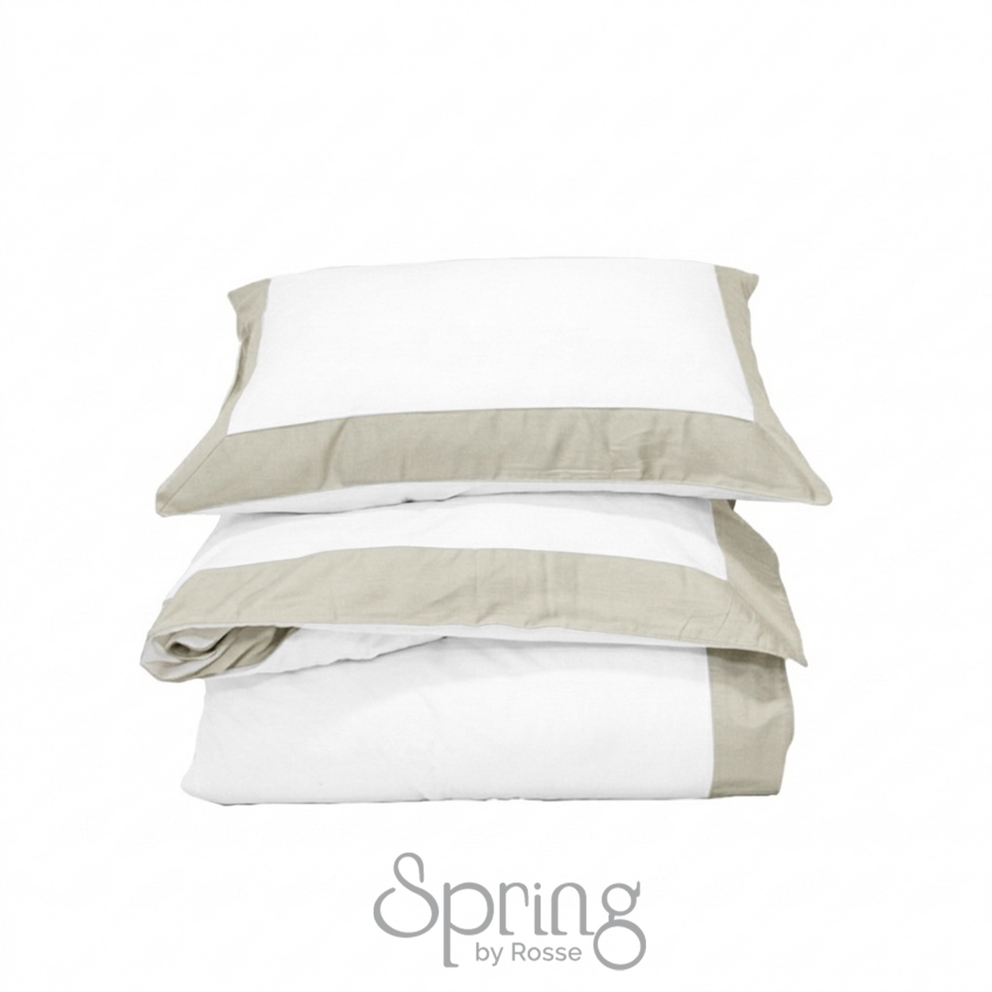 Spring by Rosse™ Duetto Duvet Cover Set | 100% Cotton | 400 Thread Count Sateen | 3 Piece Bedding | Oeko-Tex Certified