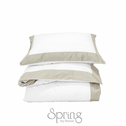Spring by Rosse™ Duetto Duvet Cover Set | 100% Cotton | 400 Thread Count Sateen | 3 Piece Bedding | Oeko-Tex Certified