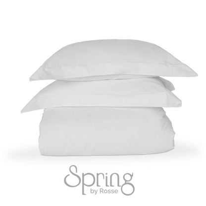 Spring by Rosse™ Sateen Duvet Cover Set | 100% Cotton | Complete Bedding Set 400 Thread | 3 Piece Bedding | Oeko-Tex Certified