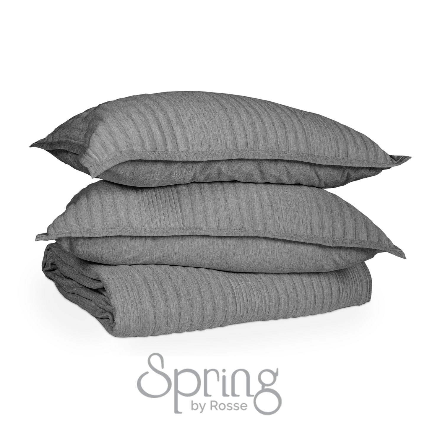 Spring by Rosse™ Trendy Jersey Quilt Set | 3 Piece Bedding | All Season Bedspread 480 GSM Polyester Jersey