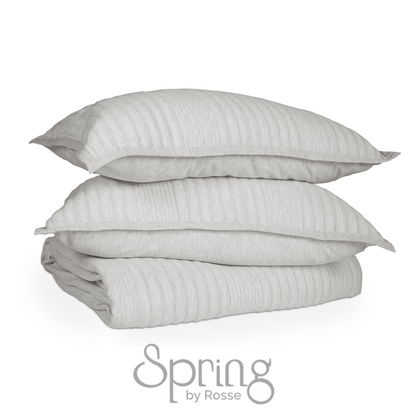 Spring by Rosse™ Trendy Jersey Quilt Set | 3 Piece Bedding | All Season Bedspread 480 GSM Polyester Jersey