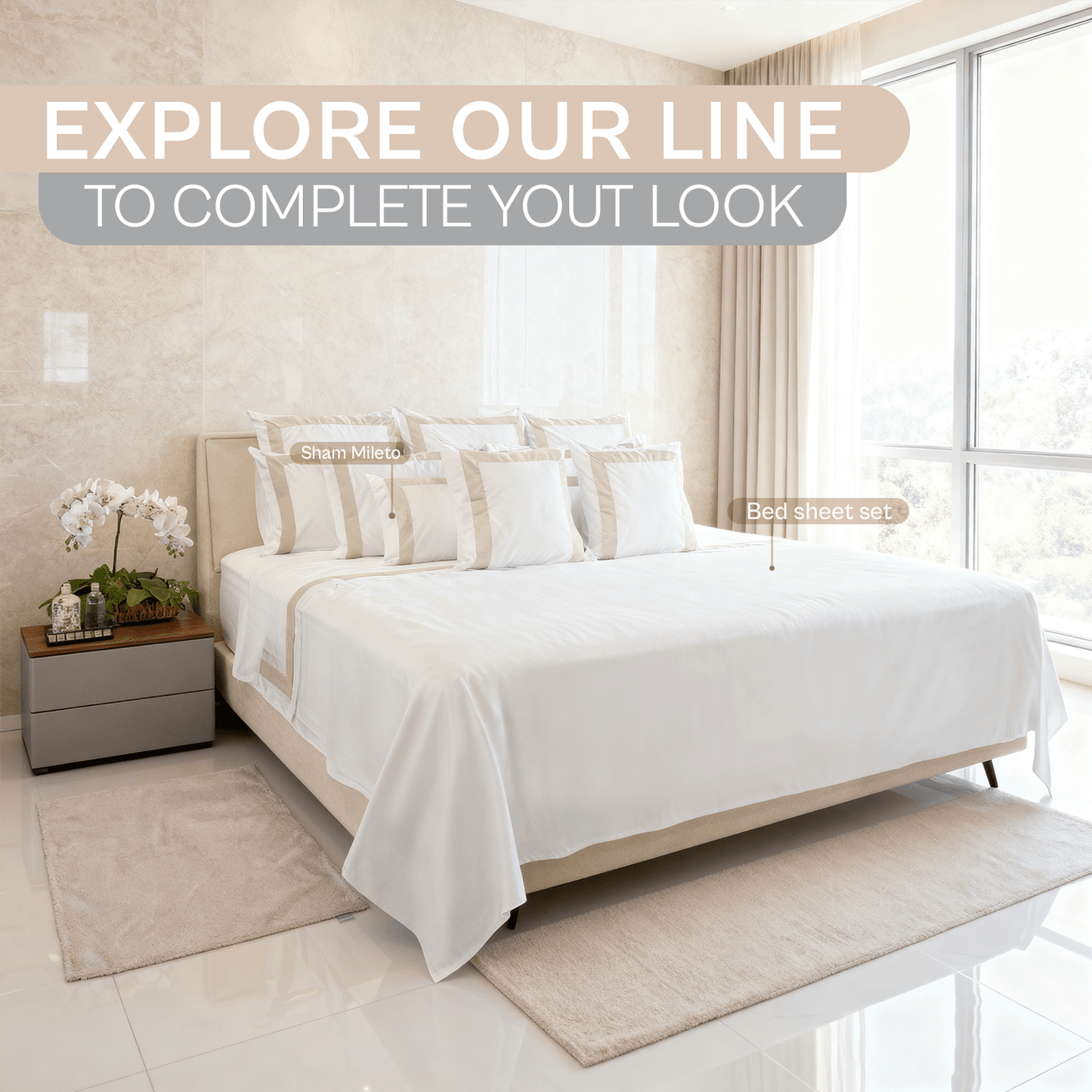 Spring by Rosse™ Mileto Duvet Cover Set | Soft Smooth Breathable | 100% Cotton | Complete Bedding Set 500 Thread Count Sateen | Oeko-Tex Certified