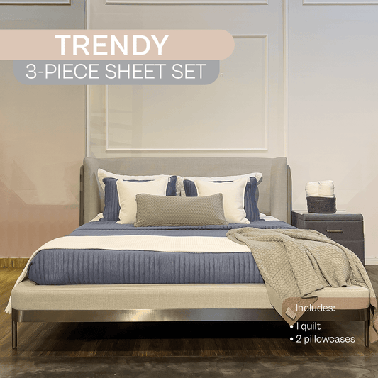 Spring by Rosse™ Trendy Jersey Quilt Set | 3 Piece Bedding | All Season Bedspread 480 GSM Polyester Jersey