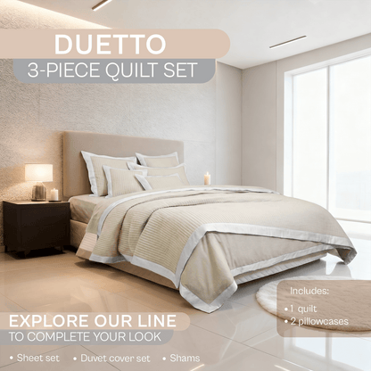 Spring by Rosse™ Duetto Quilt Set | 100% Cotton | 400 TC Oeko-Tex