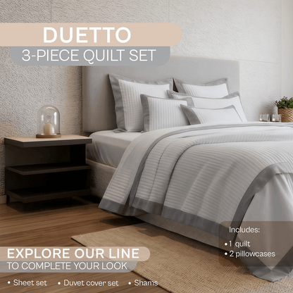 Spring by Rosse™ Duetto Quilt Set | 100% Cotton | 400 TC Oeko-Tex