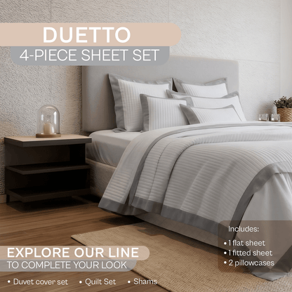 Spring by Rosse™ Duetto Sheet Set | 100% Cotton | 400 Thread Count Oeko-Tex Certified