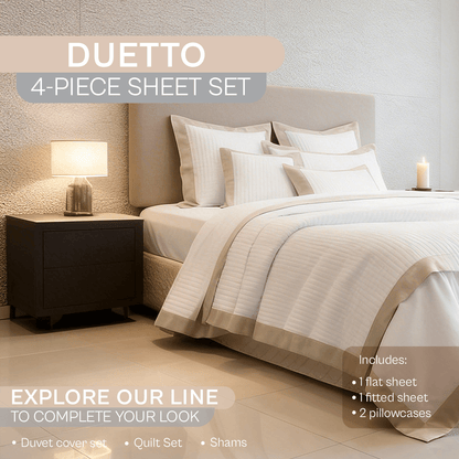 Spring by Rosse™ Duetto Sheet Set | 100% Cotton | 400 Thread Count Oeko-Tex Certified