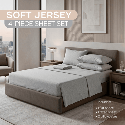 Spring by Rosse™ Soft Jersey Sheet Set | 100% Cotton | 135 GSM Oeko-Tex Certified