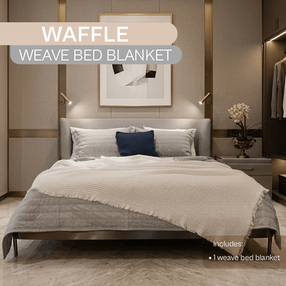 Spring by Rosse™ Waffle Weave Bed Blanket | Soft Textured 100% Cotton