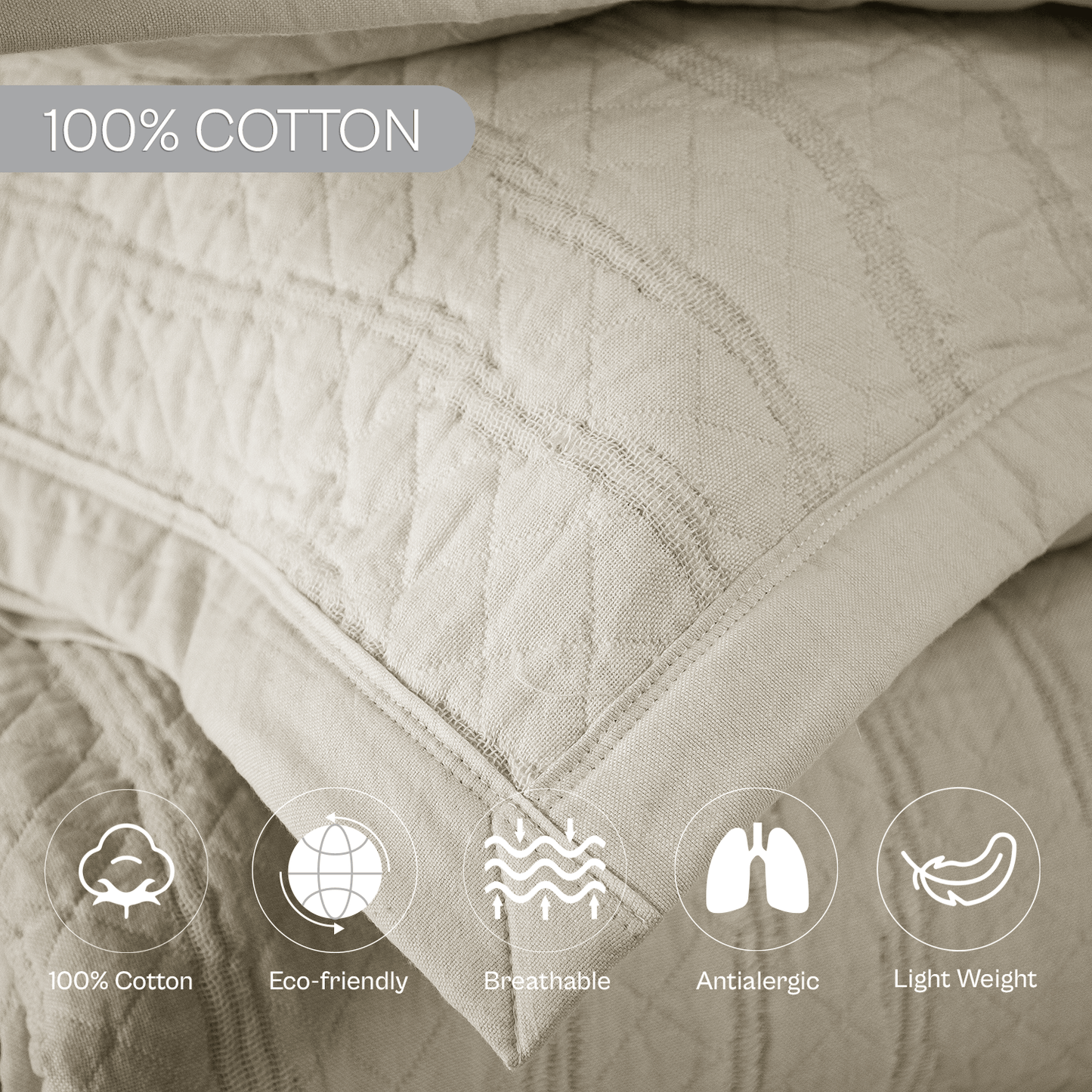 Spring by Rosse™ Castello Quilt Set | 100% Cotton | 360 GSM Oeko-Tex