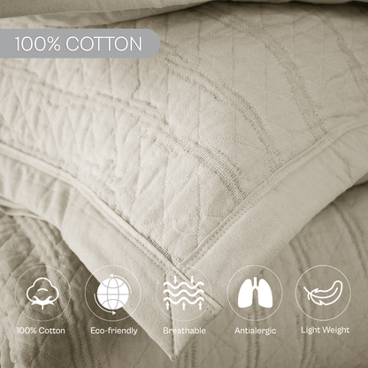 Spring by Rosse™ Castello Quilt Set | 100% Cotton | 360 GSM Oeko-Tex
