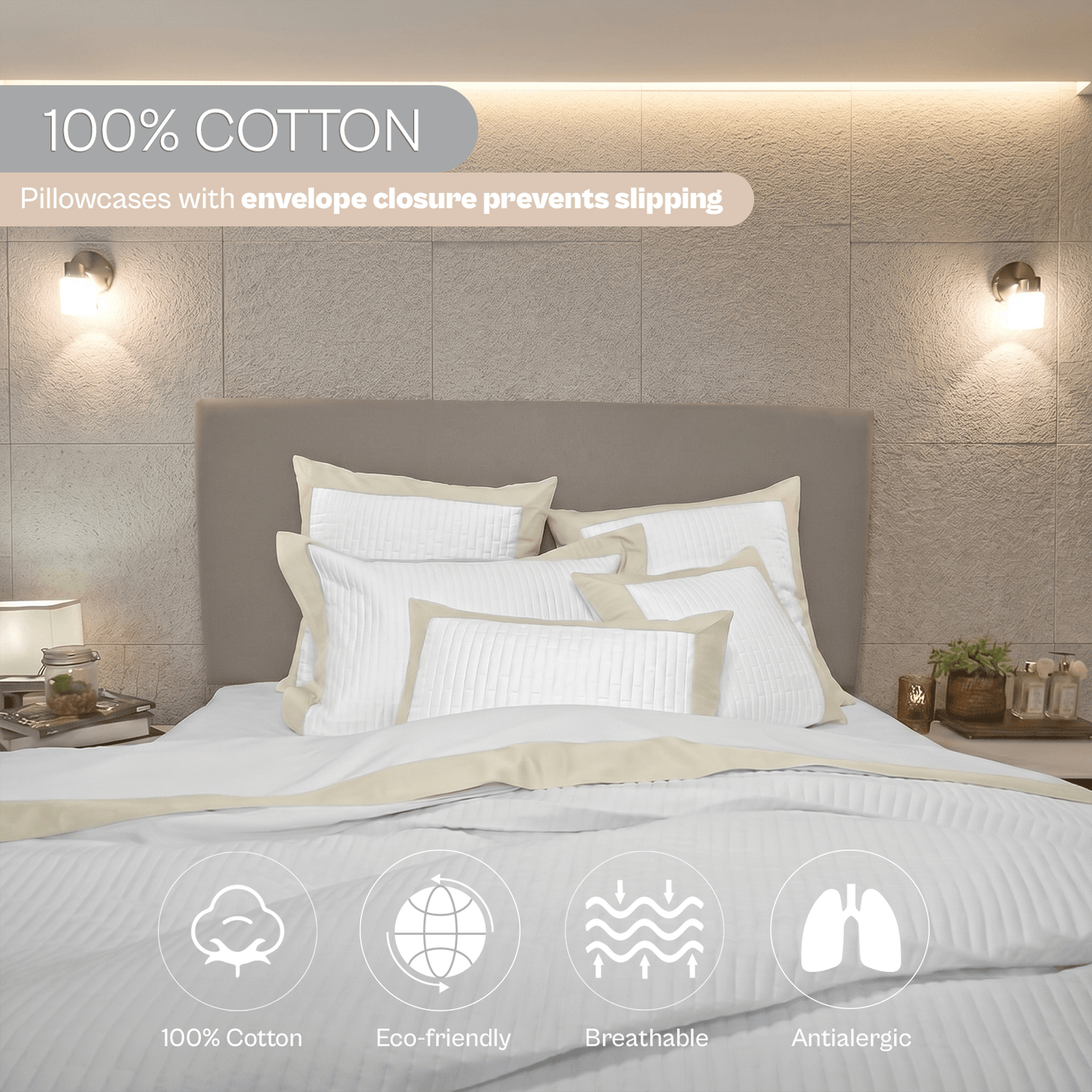 Spring by Rosse™ Duetto Duvet Cover Set | 100% Cotton | 400 Thread Count Sateen | 3 Piece Bedding | Oeko-Tex Certified