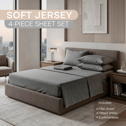 Spring by Rosse™ Soft Jersey Sheet Set | 100% Cotton | 135 GSM Oeko-Tex Certified