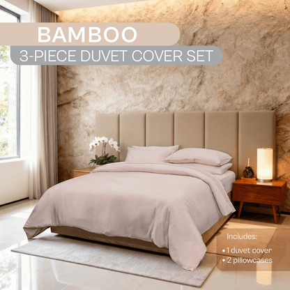 Spring by Rosse™ Bamboo Duvet Cover Set | 100% Rayon from Bamboo 300 Thread Count Sateen | 3 Piece Bedding | Oeko-Tex Certified