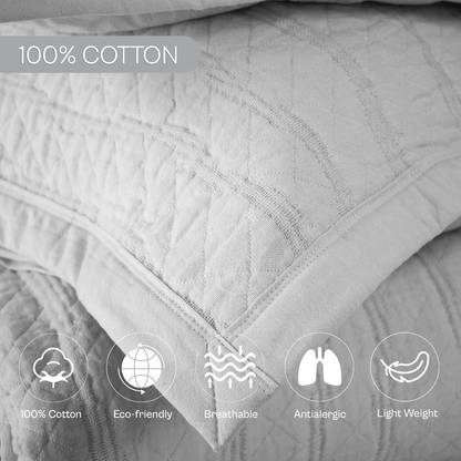 Spring by Rosse™ Castello Quilt Set | 100% Cotton | 360 GSM Oeko-Tex