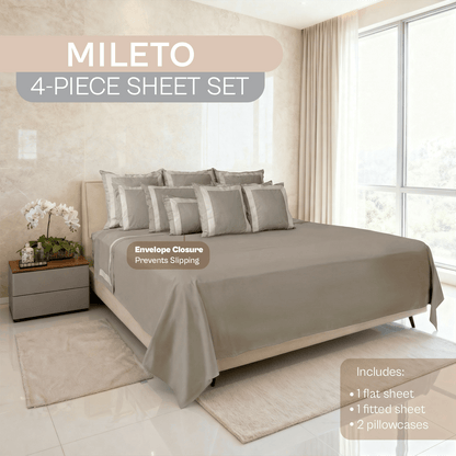 Spring by Rosse™ Mileto Sheet Set | 100% Cotton | 500 Thread Count Oeko-Tex Certified