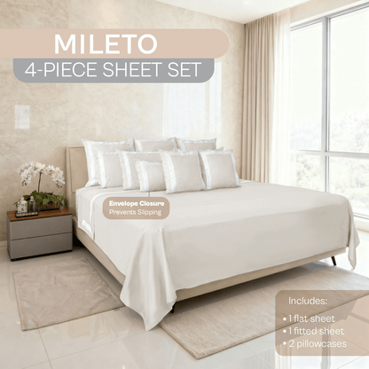Spring by Rosse™ Mileto Sheet Set | 100% Cotton | 500 Thread Count Oeko-Tex Certified