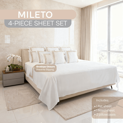 Spring by Rosse™ Mileto Sheet Set | 100% Cotton | 500 Thread Count Oeko-Tex Certified