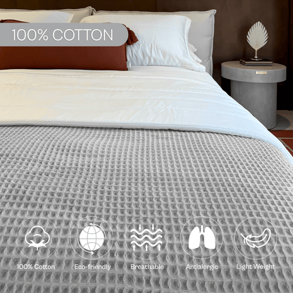 Spring by Rosse™ Waffle Weave Bed Blanket | Soft Textured 100% Cotton