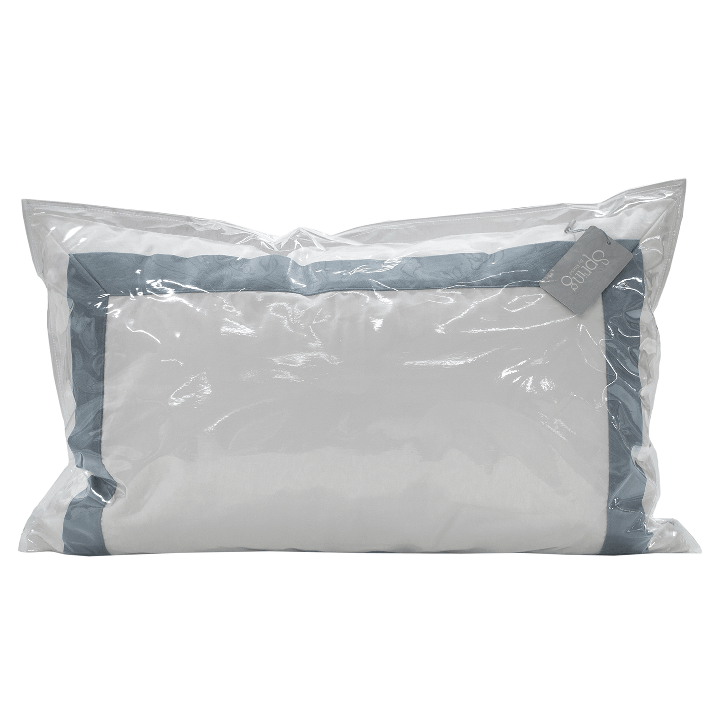 Spring by Rosse™ Mileto Premium Filled Decorative Pillow Sham Cushion | 500 TC Elegant Contrast Border Accent Sham | 100% Cotton Sateen | Oeko-Tex