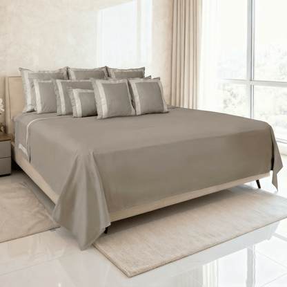 Spring by Rosse™ Mileto Sheet Set | Premium 500 TC Bed Sheets with Framed Double Border | 100% Cotton Sateen | Deep Pocket Fitted Sheet & Cases | OekoTex