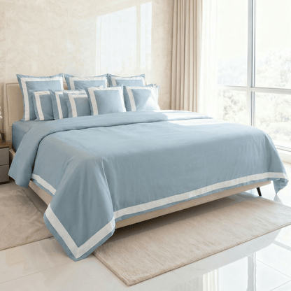 Spring by Rosse™ Mileto Duvet Cover Set | 500 TC Luxury Sateen Bedding | 100% Cotton Soft Breathable Premium Comforter Cover with Tailored Inset Border