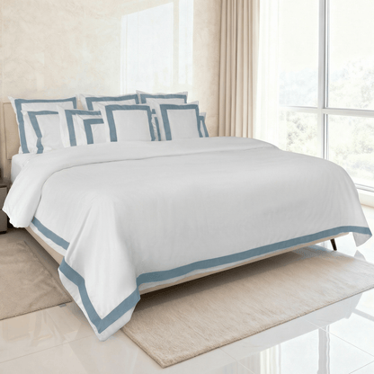 Spring by Rosse™ Mileto Duvet Cover Set | 500 TC Luxury Sateen Bedding | 100% Cotton Soft Breathable Premium Comforter Cover with Tailored Inset Border