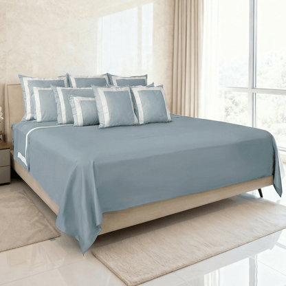 Spring by Rosse™ Mileto Sheet Set | Premium 500 TC Bed Sheets with Framed Double Border | 100% Cotton Sateen | Deep Pocket Fitted Sheet & Cases | OekoTex