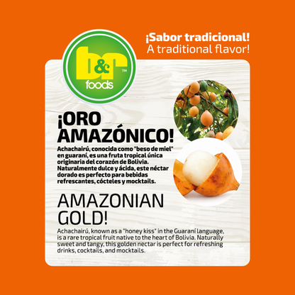 B&R Foods™ Achachairú Concentrate – Authentic Bolivian Amazonian Fruit Drink Mix | Exotic Honey Kiss Flavor | Easy to Prepare | Makes 1.4L of Refreshing Beverage, Cocktails & Mocktails | Gluten-Free, No Artificial Colors, 14.10 oz (400g)