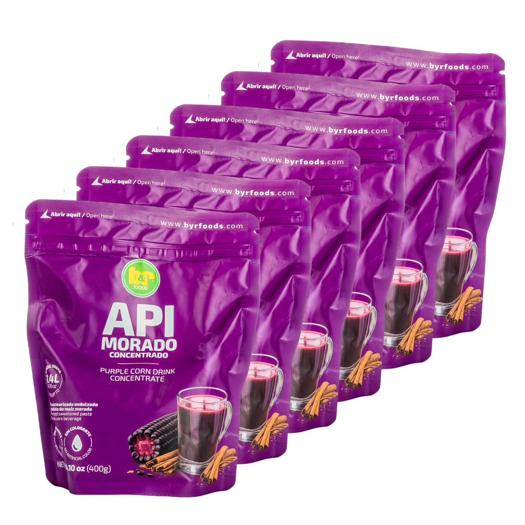 B&R Foods™ Api Morado – Authentic Bolivian Purple Corn Drink Concentrate | Traditional Andean Chicha Morada-Style Beverage with Cinnamon & Clove | Hot or Cold | Makes 1.4L | Vegan, Gluten-Free, 14.10 oz. (400 g.) Doy Pack