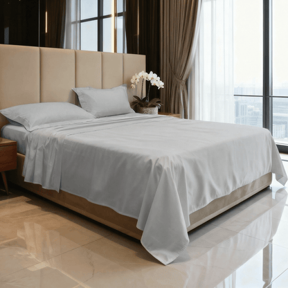 Spring by Rosse™ Sateen Sheet Set | Premium 400 TC Long-Staple Bed Sheets | 100% Cotton | Deep Pocket Fitted Sheet & Pillowcases | Luxury Soft Bedding