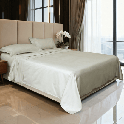 Spring by Rosse™ Sateen Sheet Set | Premium 400 TC Long-Staple Bed Sheets | 100% Cotton | Deep Pocket Fitted Sheet & Pillowcases | Luxury Soft Bedding