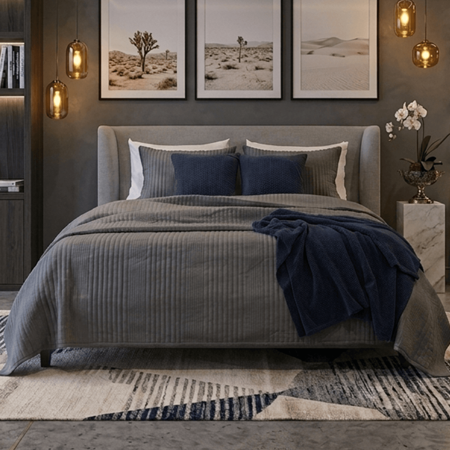 Spring by Rosse™ Trendy Jersey Quilt Set | 3 Piece Bedding | All Season Bedspread 480 GSM Polyester Jersey